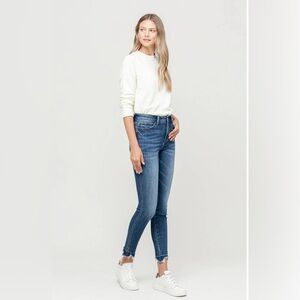 Vervet by Flying Monkey: high rise released distressed hem ankle skinny jean